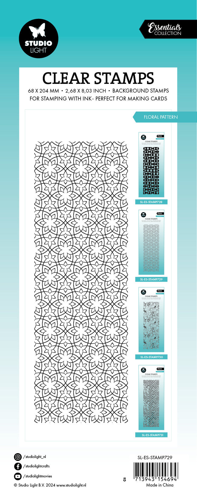 Studio Light Essentials Floral Pattern clear stamp