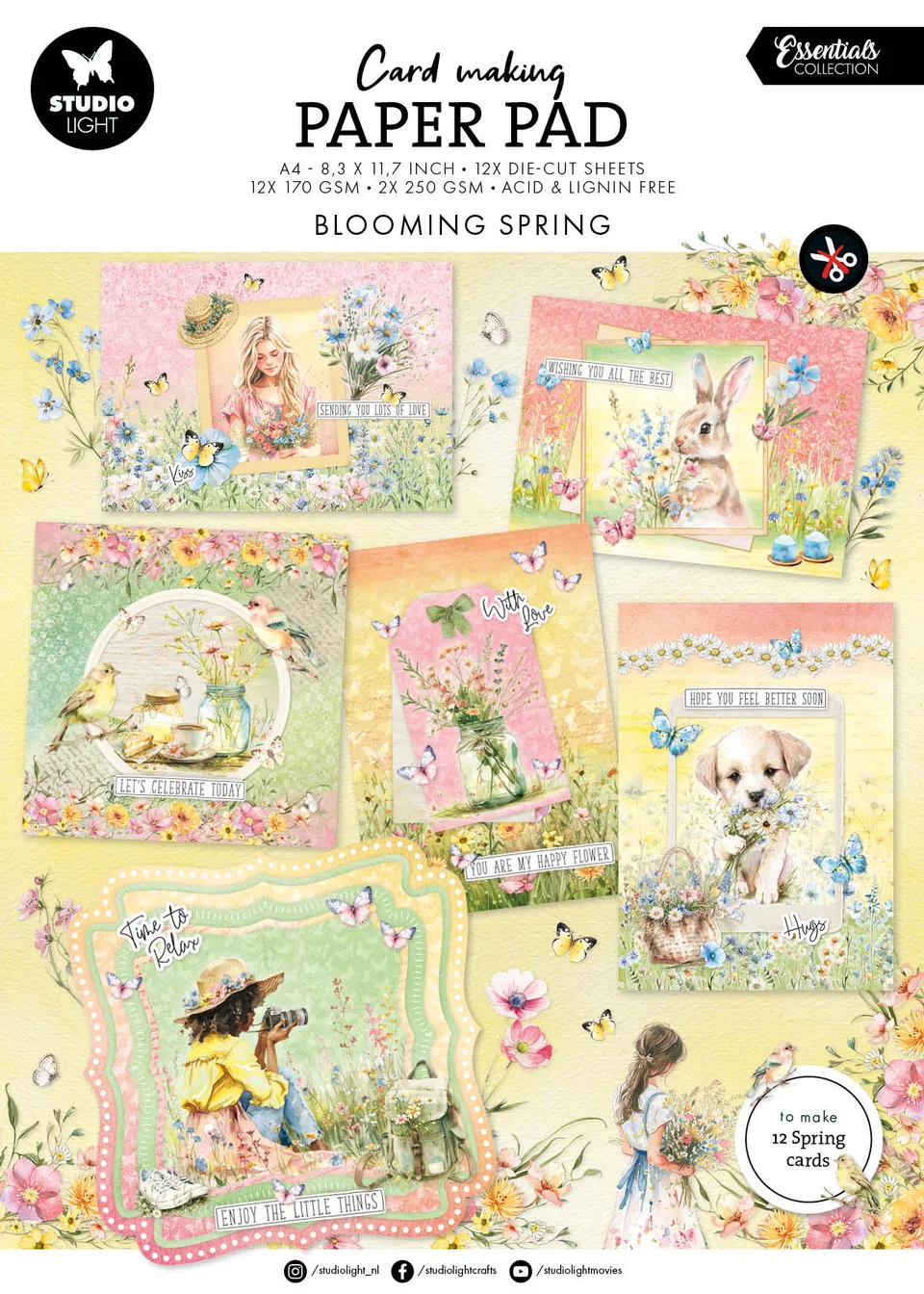 Studio Light Essentials Blooming Spring kortblokk A4 vår