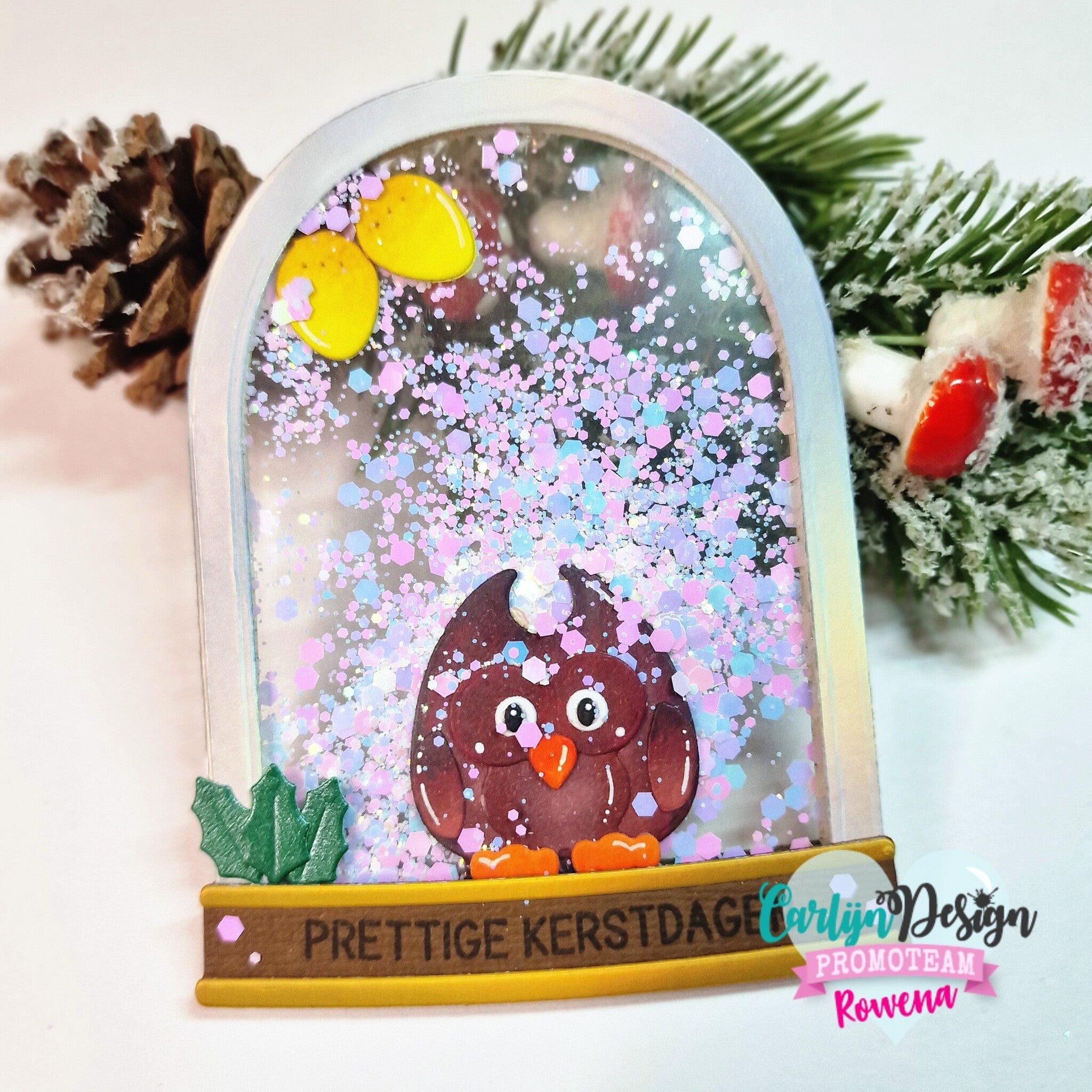 CarlijnDesign Snowglobe CDST-0109 stempler tekster A7 jul