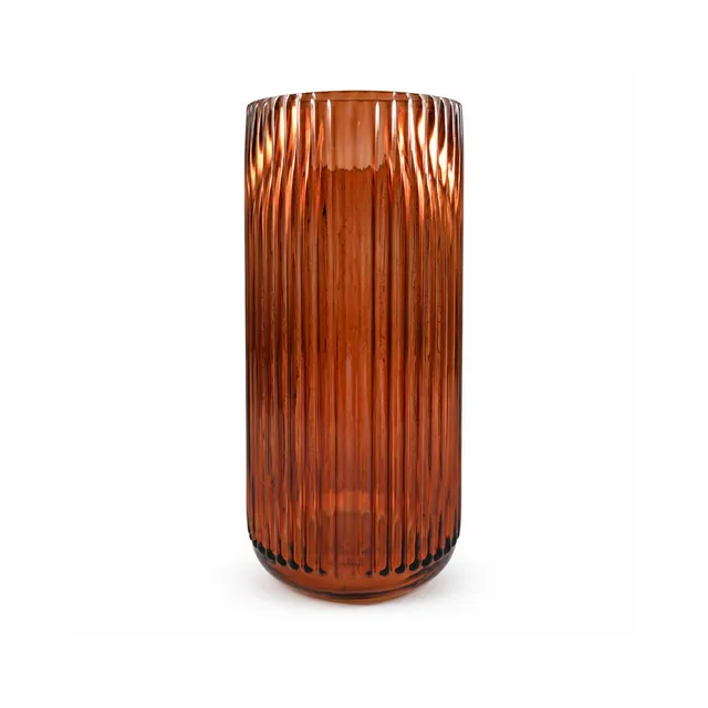 K&Co Lagoon Series Amber vase stor riflet glass