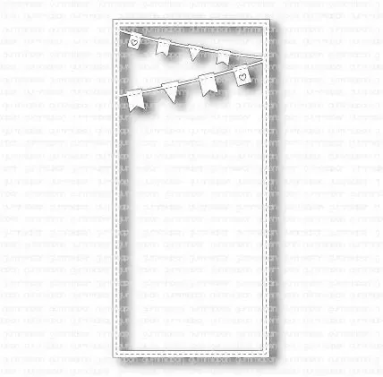 Gummiapan Slimline med banner dies slimlinekort