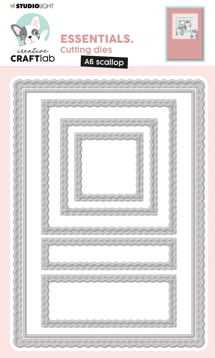 Studio Light Creative Craftlab Scalloped Square dies firkant