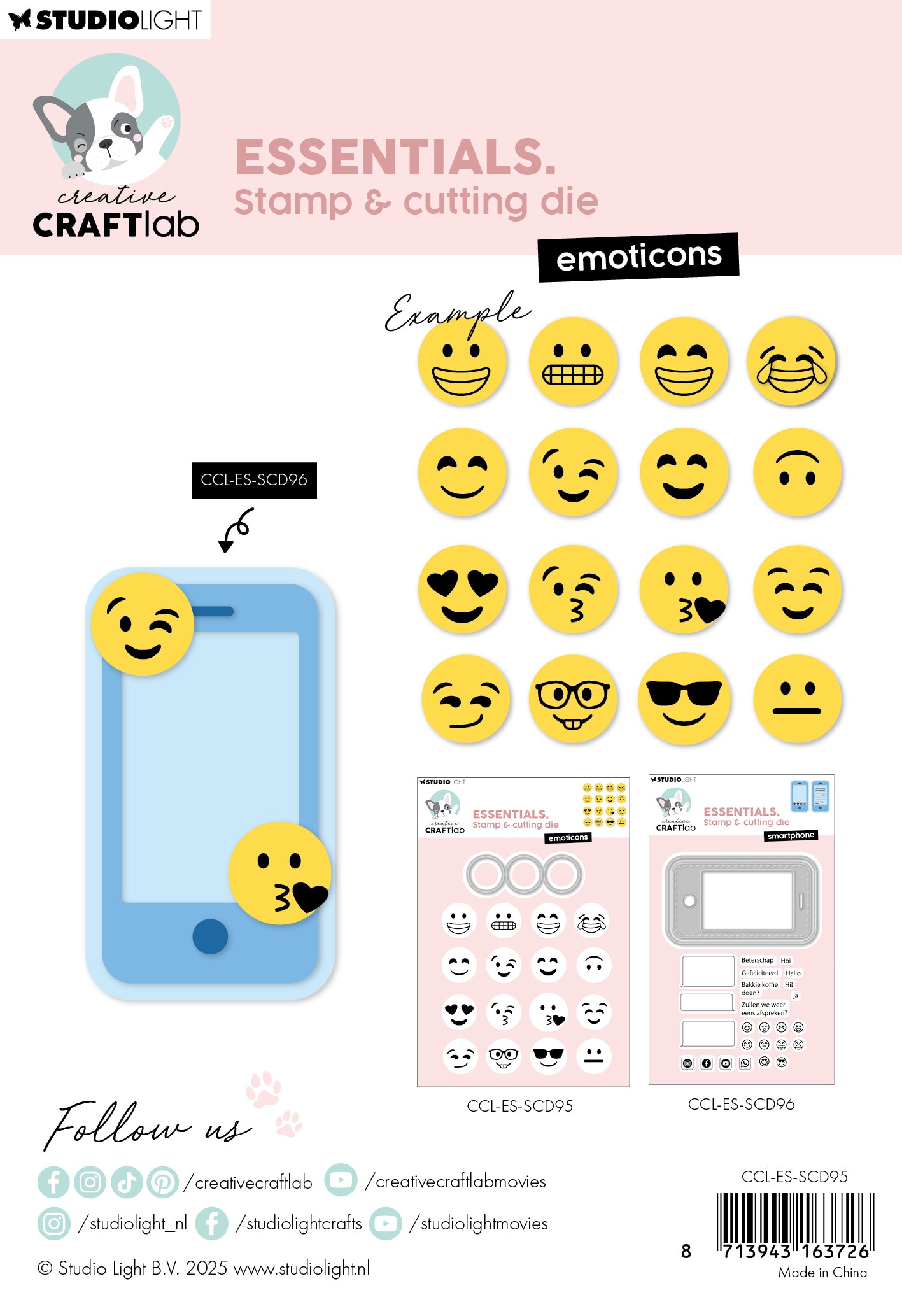 Creative Craftlab Essentials Emoticons stempel og dies