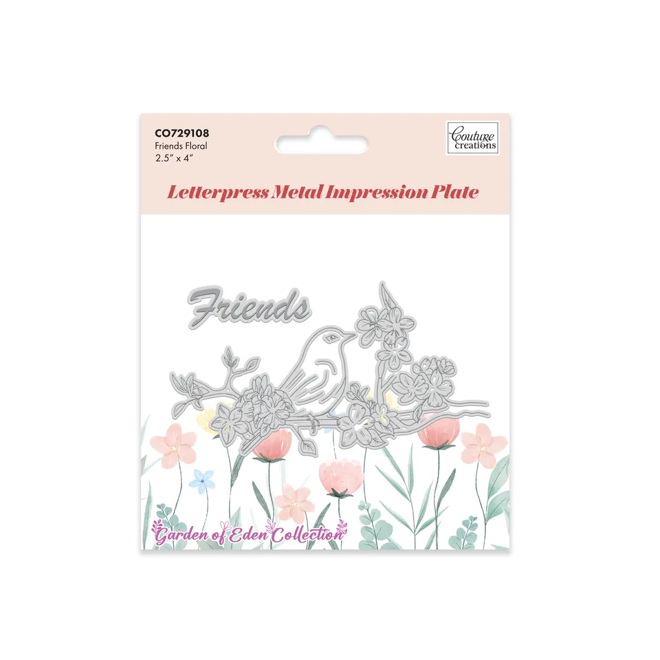 Couture Creations GoLetterPress 8 Friends Floral pregeplate metall