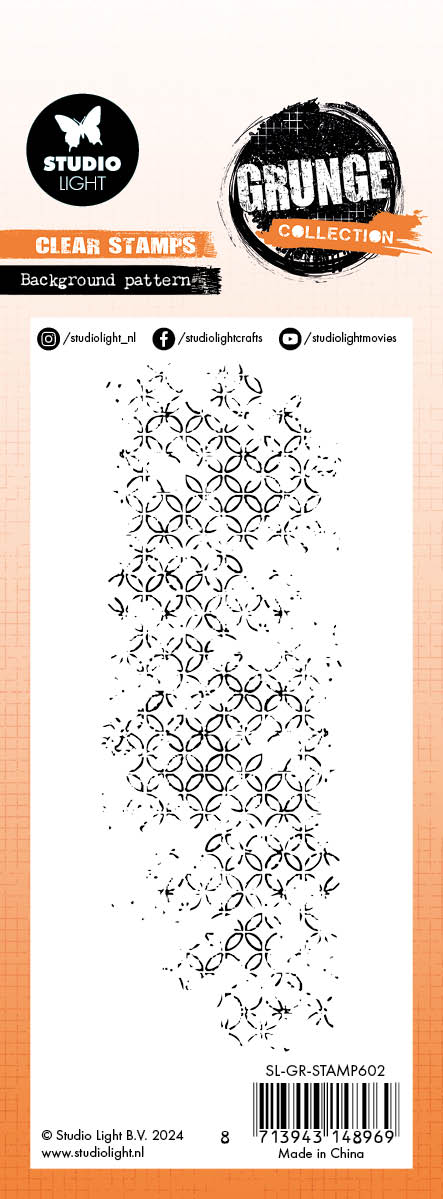 Studio Light Grunge Botanical Pattern clear stamp 51 mm