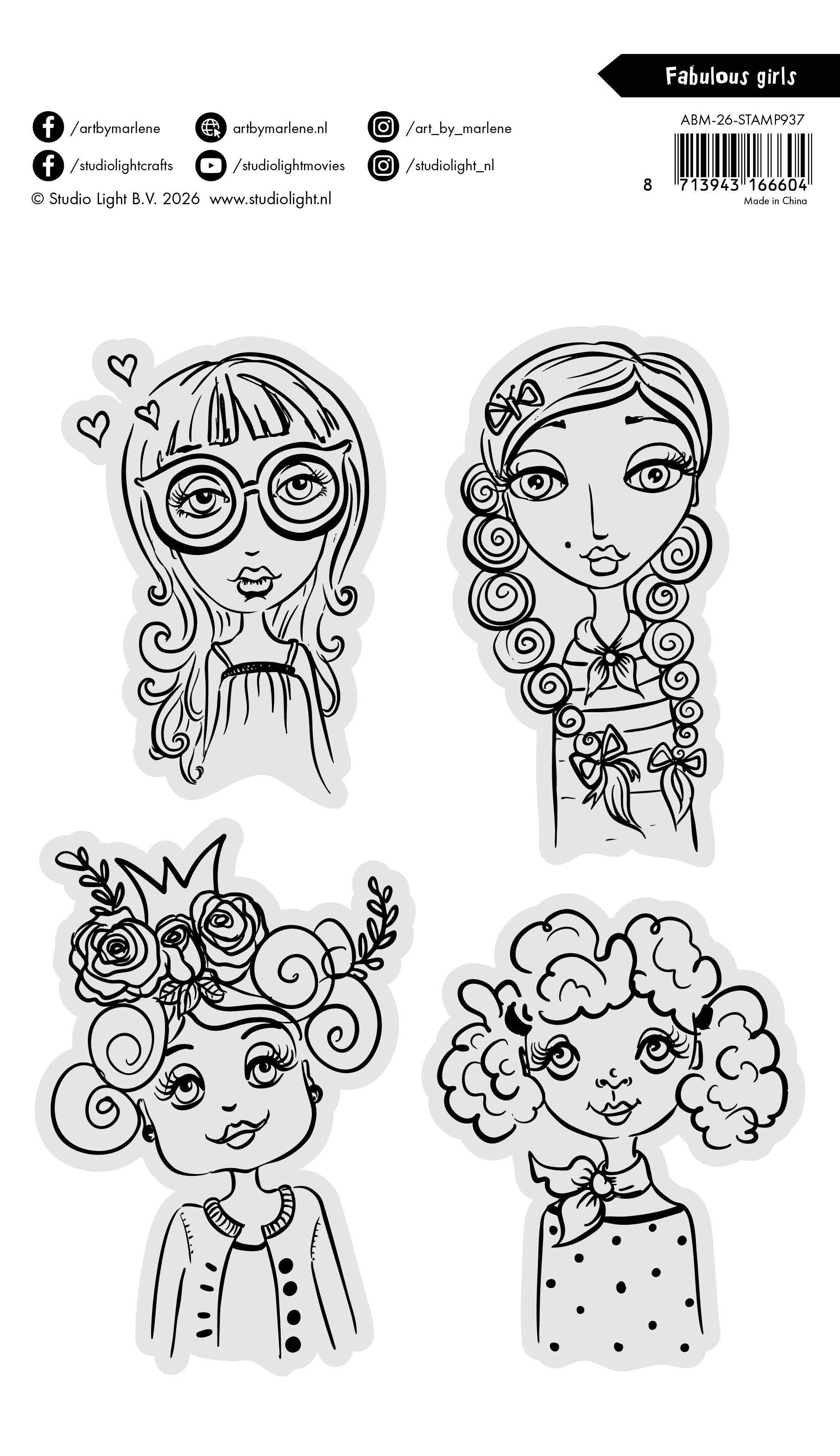 Art by Marlene 2026 Fabulous Girls clear stamps