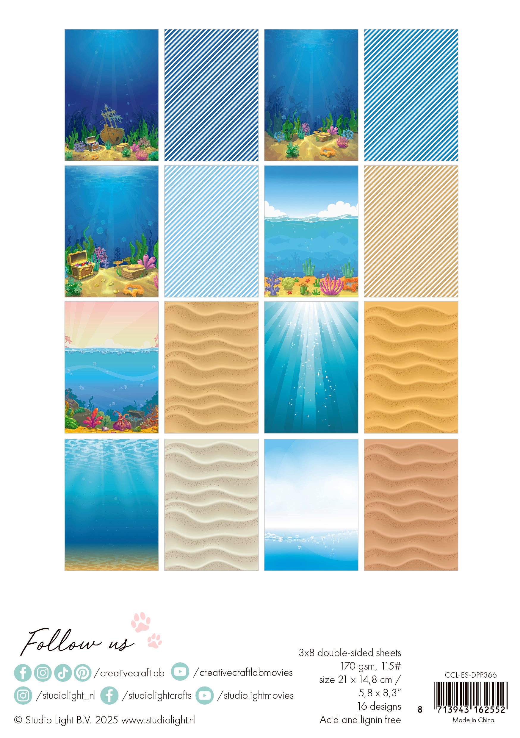 Studio Light Creative Craftlab Make a Splash designpapir A5 24 ark