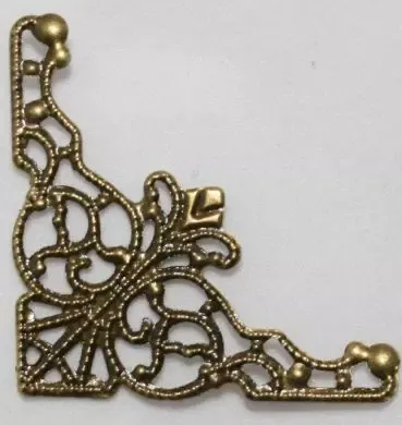 Korthobby Fancy hjørne metallpynt bronse