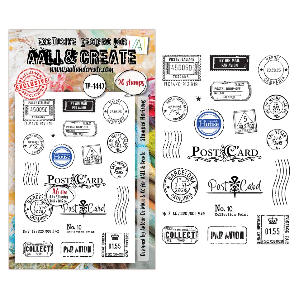 Aall and Create TP-1442 Stamped Horizons stempelsett A6 20 stk
