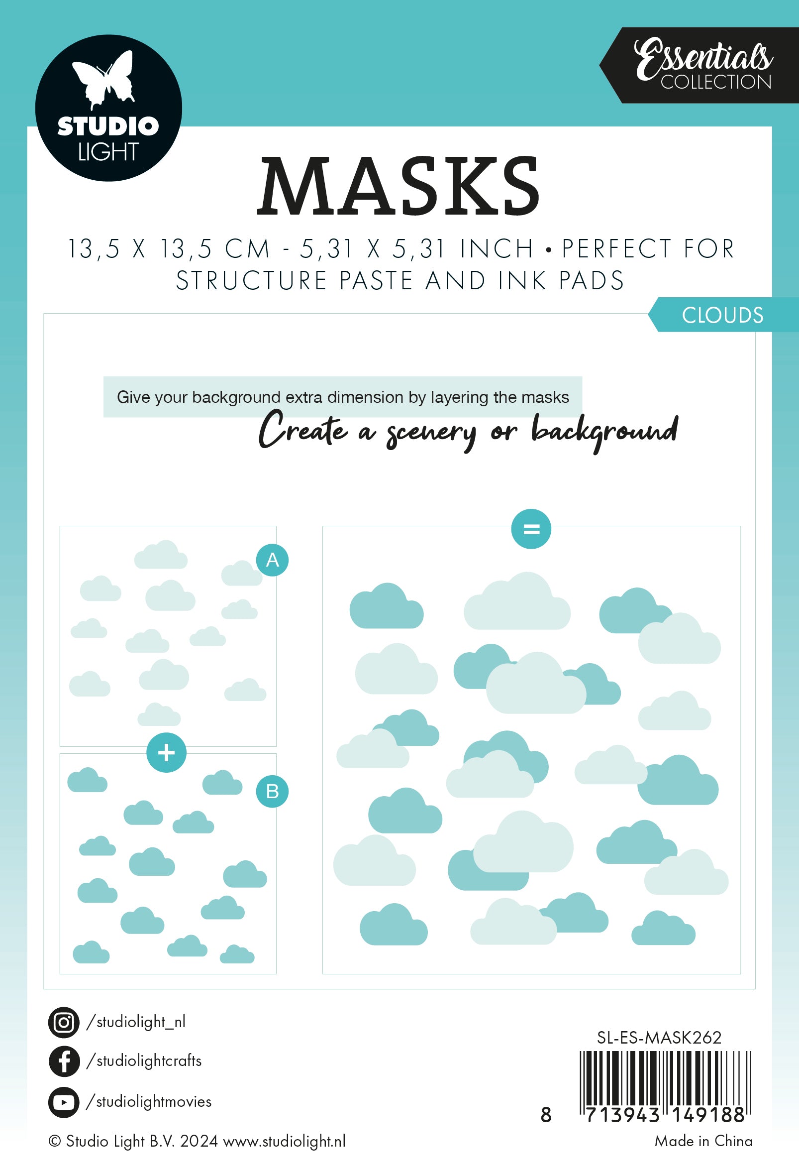 Studio Light Essentials Clouds maske skyer 135 mm