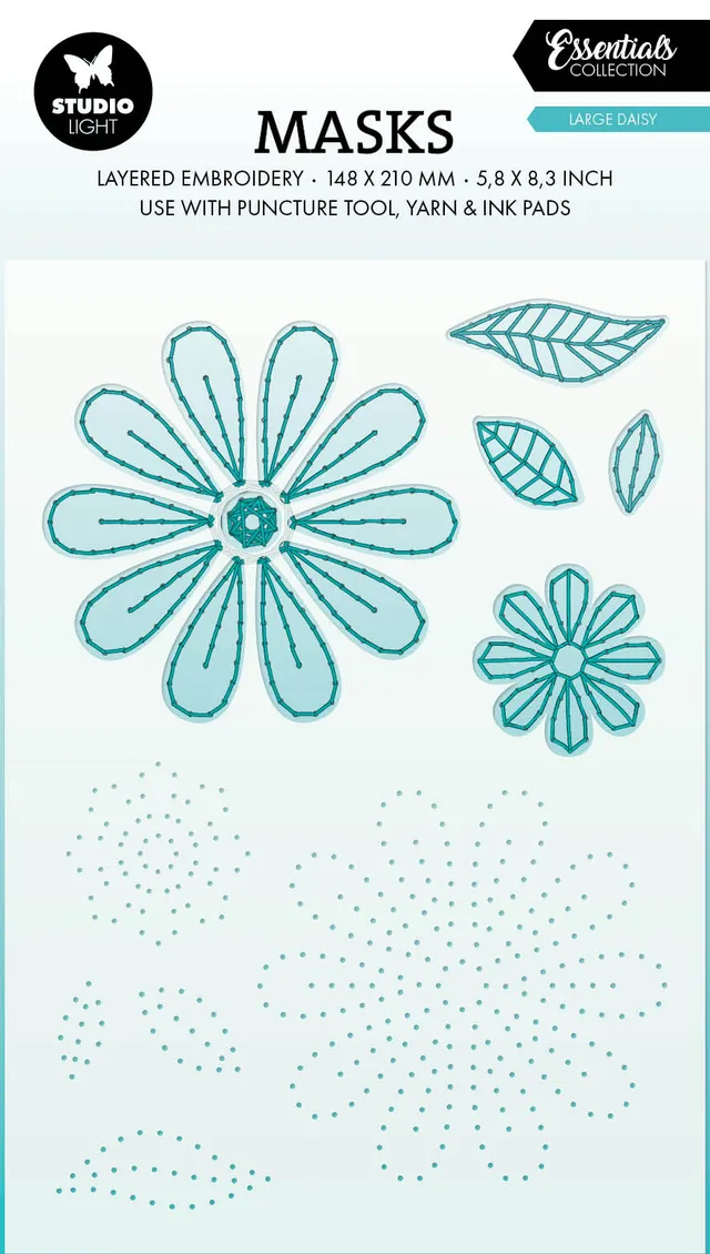 Studio Light Essentials Embroidery Large Daisy maske stor
