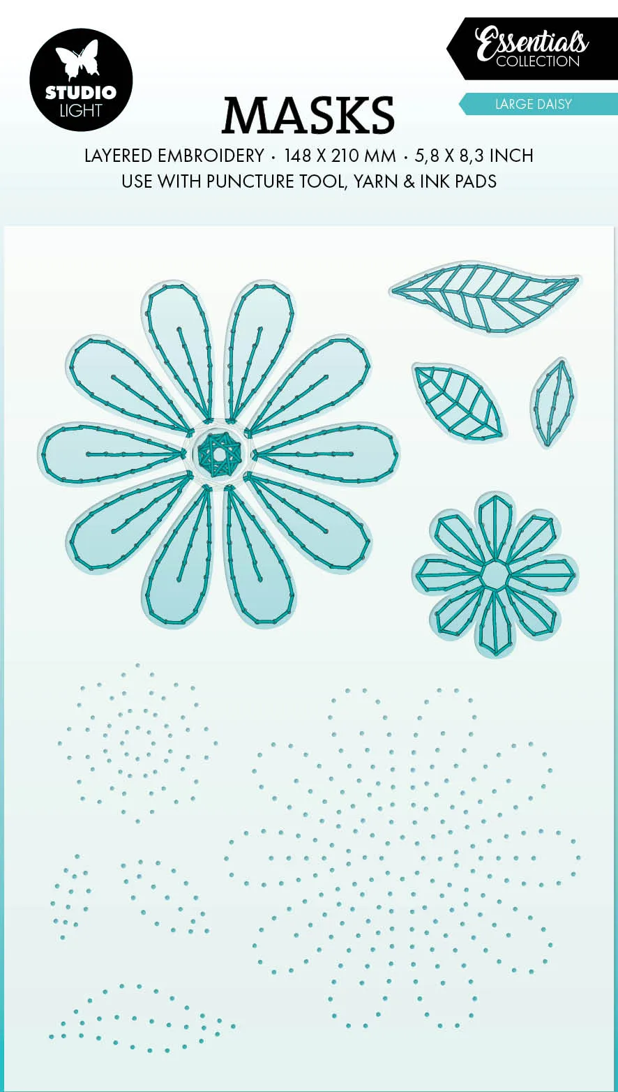Studio Light Essentials Embroidery Large Daisy maske stor