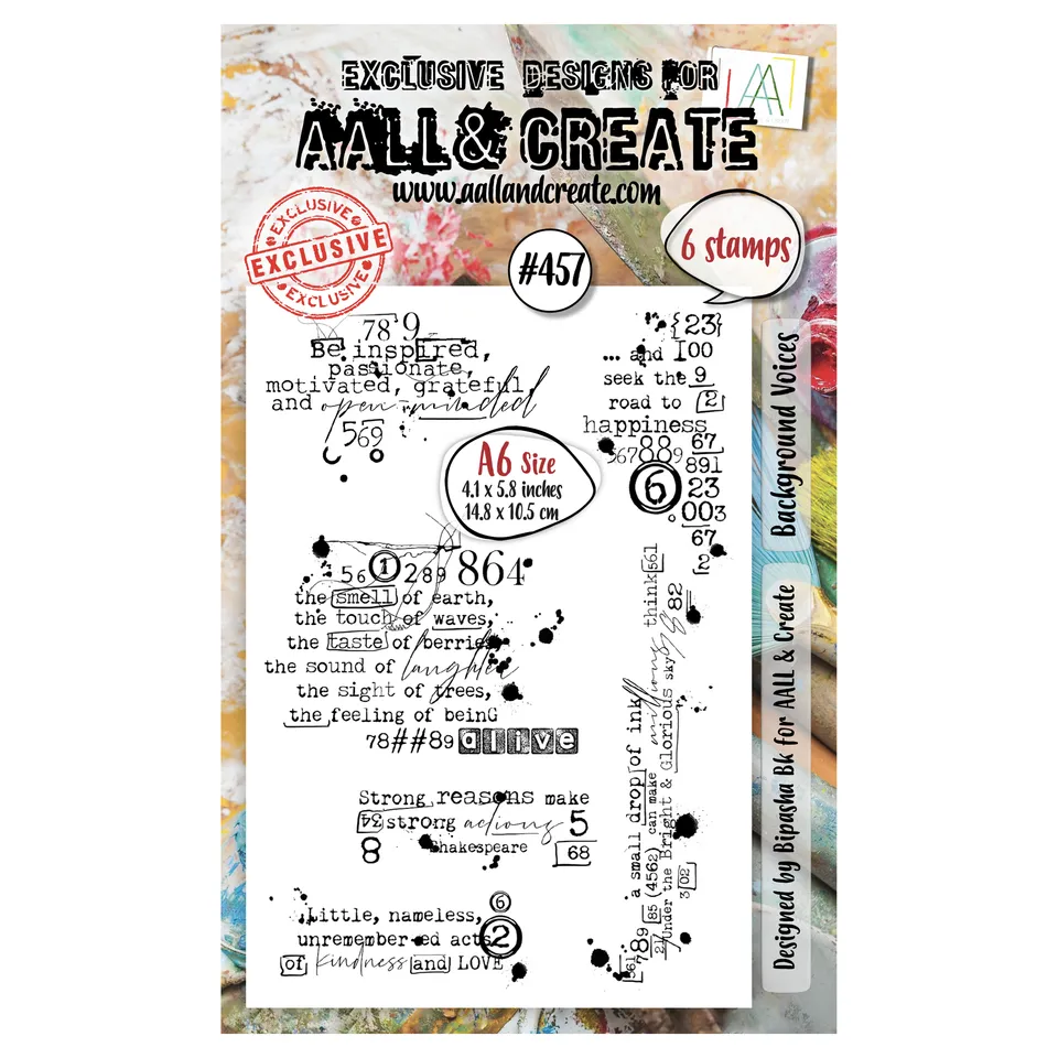 AALL & Create 457 Background Voices stempelsett A6 klar