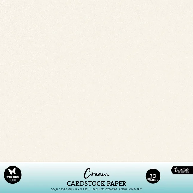 Studio Light Essentials krem kartong papirsett 250 gsm
