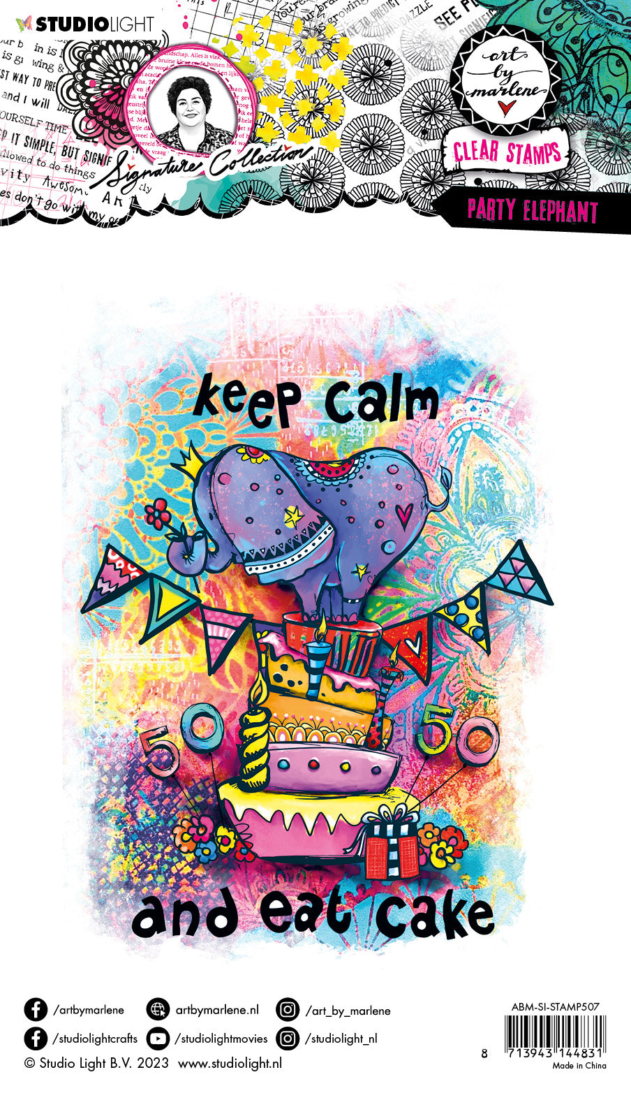 Studio Light Art by Marlene Party Elephant stempel A5