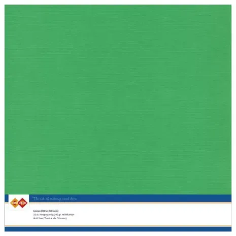 Korthobby Linen Cardstock kartong grønn linstruktur