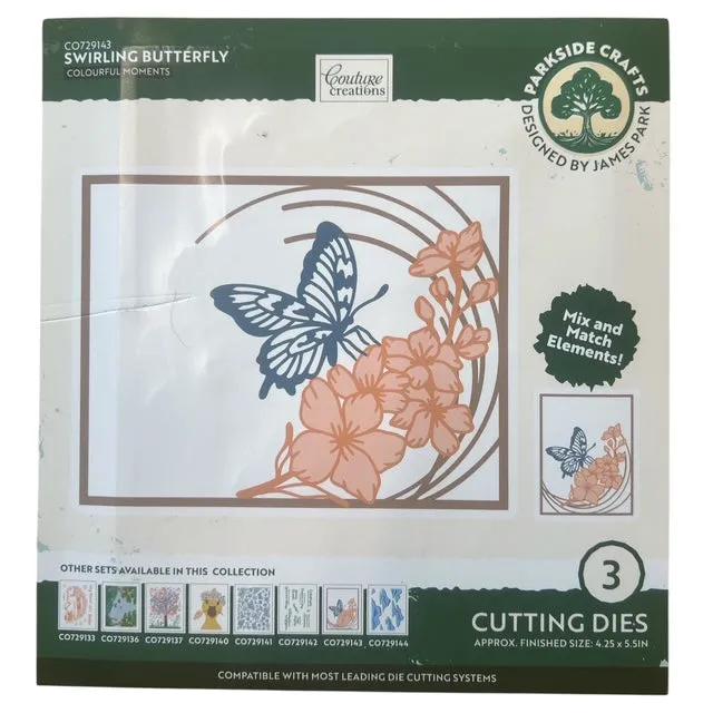 Couture Creations Colourful Moments Swirling Butterfly dies 3-pakning stål