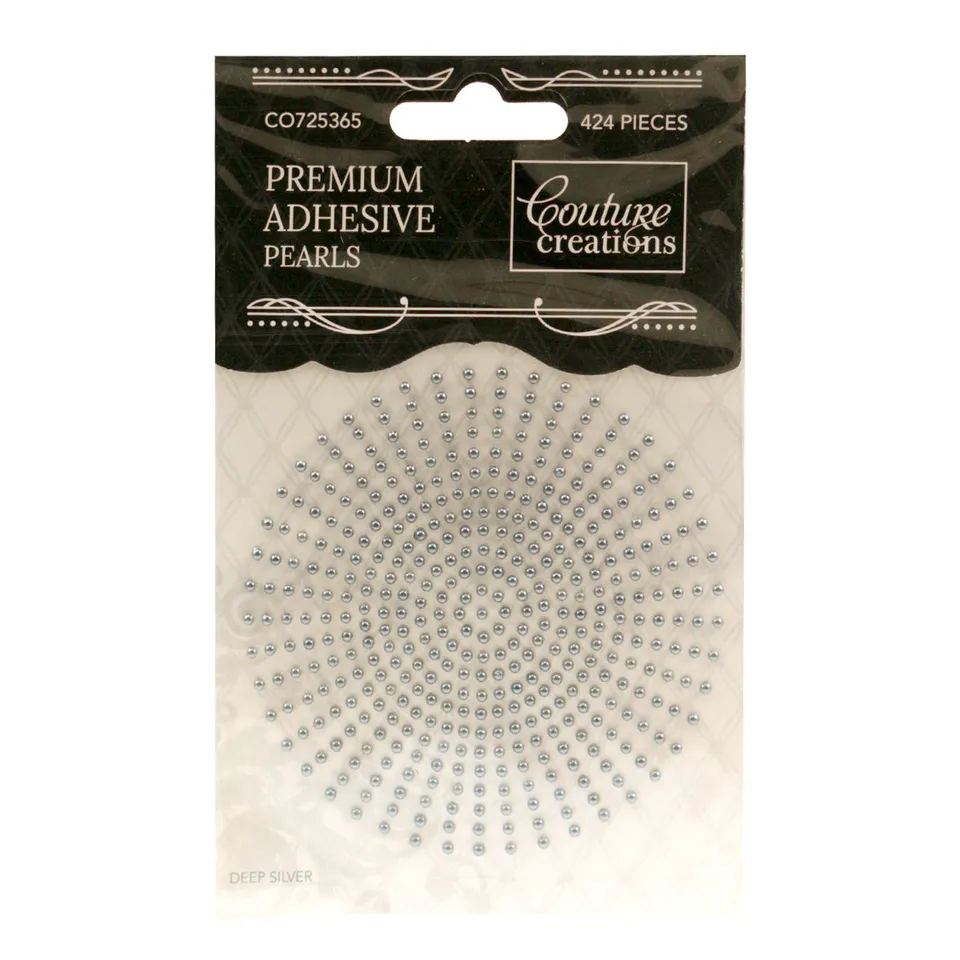 Couture Creations Adhesive Pearls 2mm perler 424 stk antikk sølv