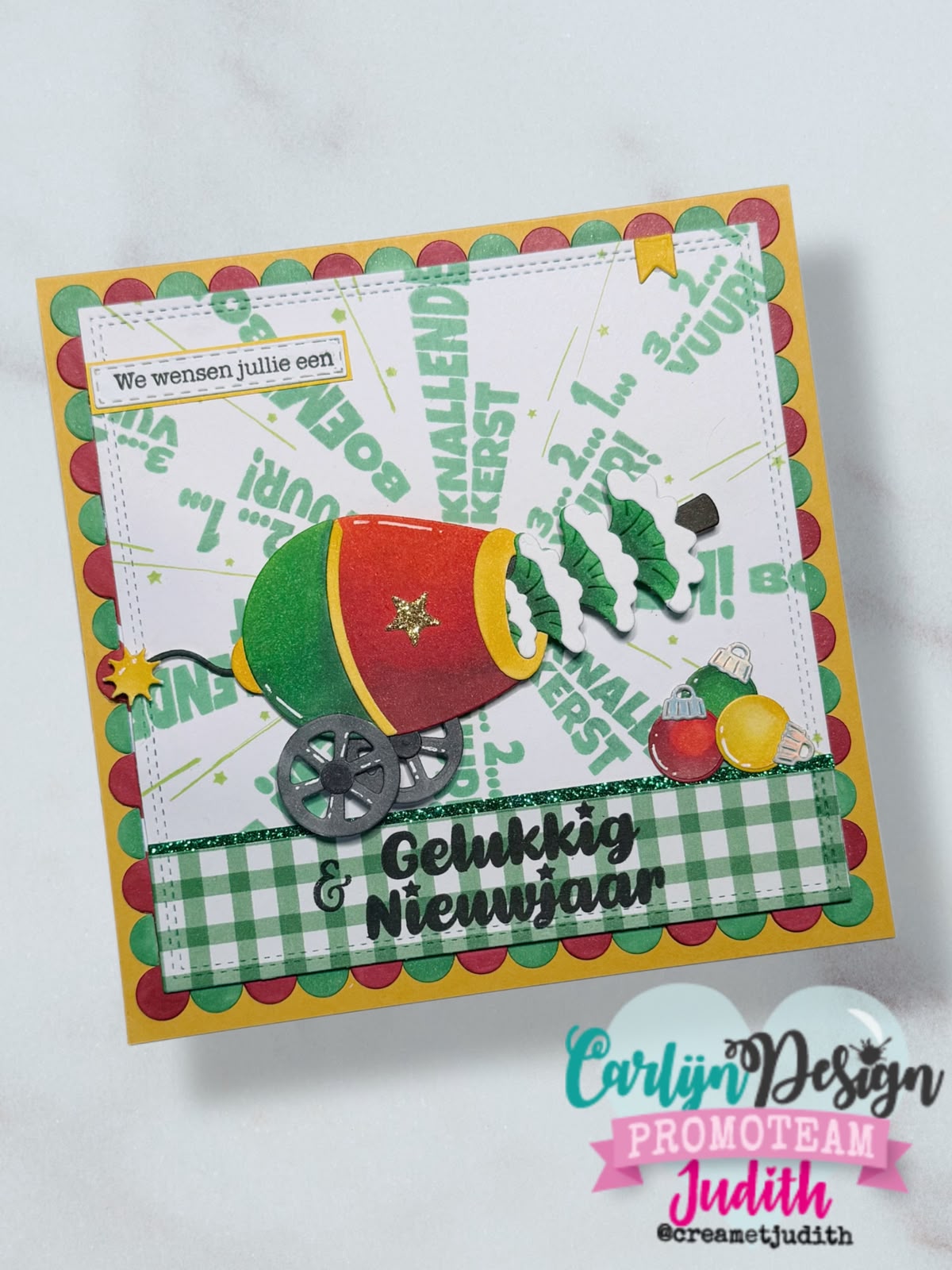 CarlijnDesign Knallende teksten CDST-0186 stempel A6 nyttår