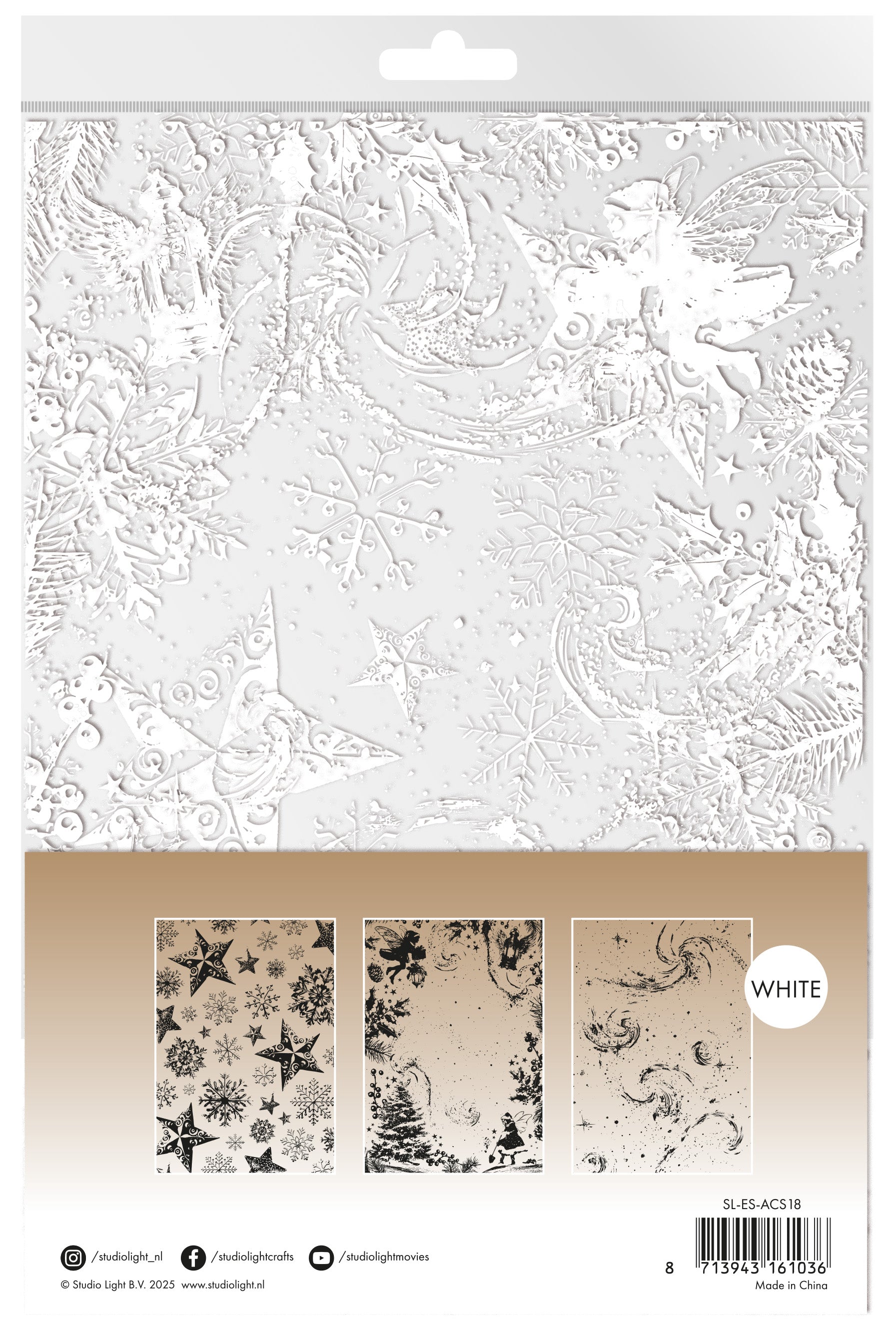 Studio Light Essentials Acetate Snow feer stjerner acetatark 6 ark