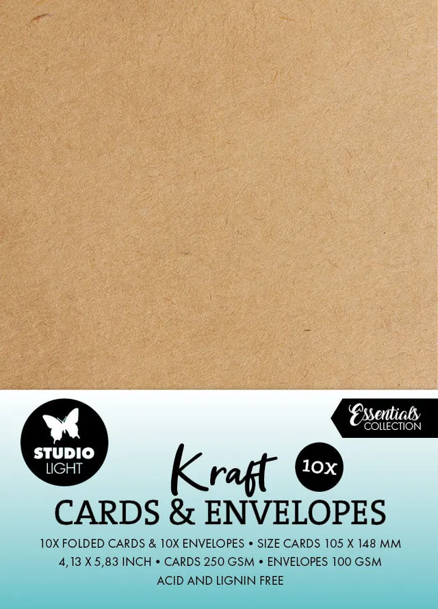 Studio Light Essentials Kraft A6 kort med konvolutt