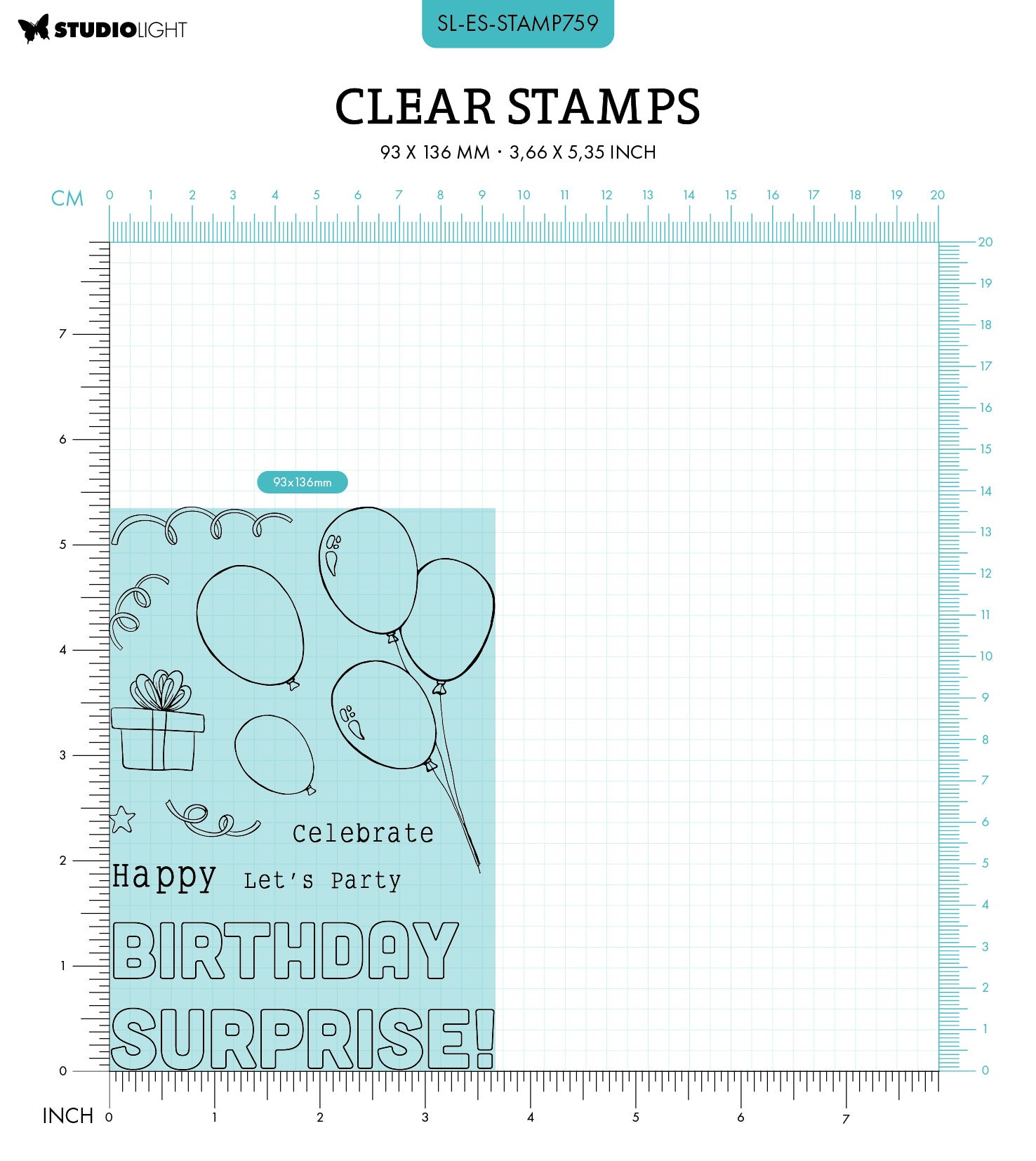 Studio Light Essentials Balloon box pop-up stempel klar