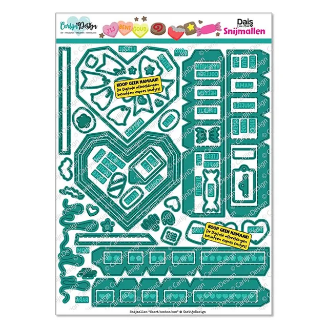 CarlijnDesign Heart Bonbon Box CDSN-0362 dies hjerteeske