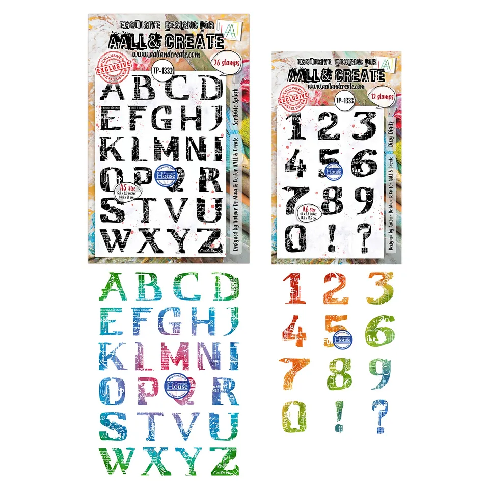Aall and Create Autour de Mwa Scribble Away stempelbundle A5+A6