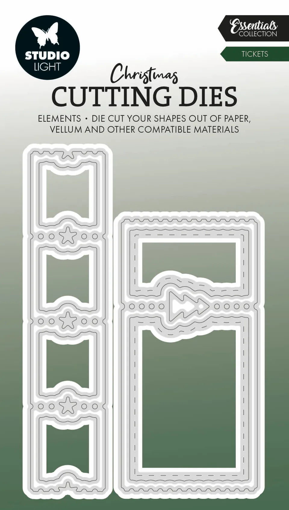 Studio Light Essentials Christmas Ticket dies billett jul
