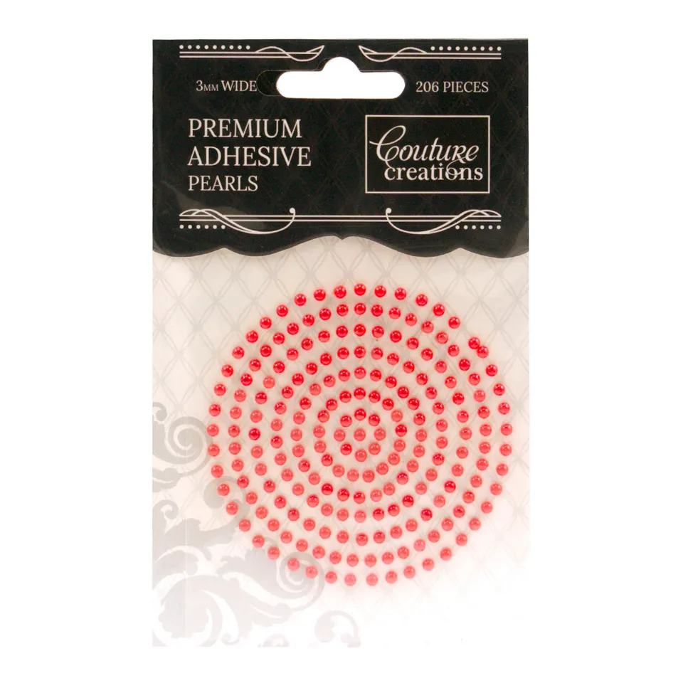 Couture Creations Radiant Red perler 3mm 206 stk selvklebende