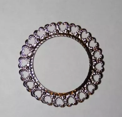Korthobby rund ramme ring med hjerter dies