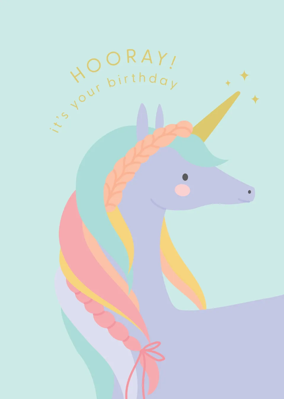 KaiserCraft Kids gratulasjonskort Pretty Unicorn