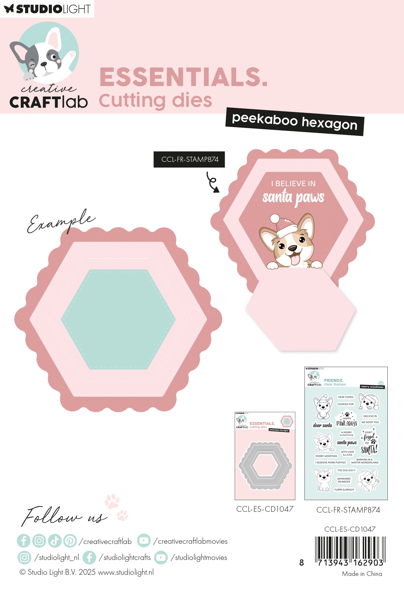 Creative Craftlab Peekaboo hexagon dies luke