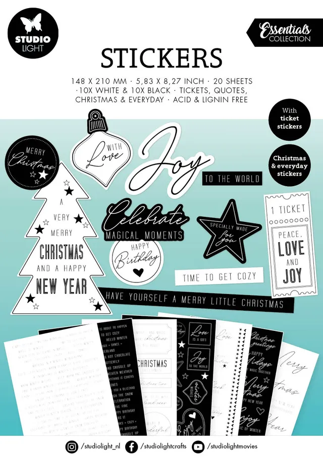 Studio Light Essentials sticker pad jul og hverdag A5