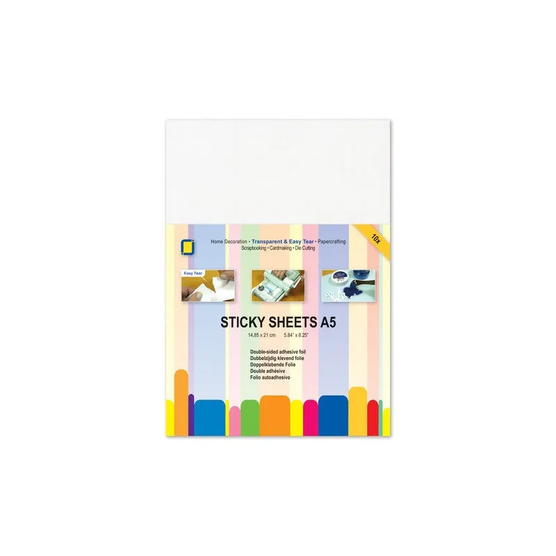 CarlijnDesign Sticky Sheets klebeark A5 10-pk dobbeltsidig