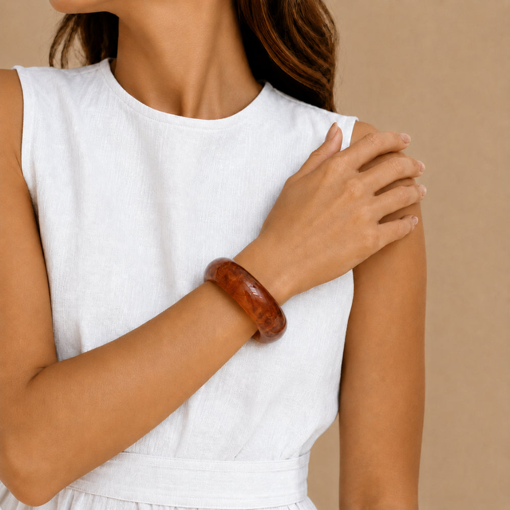 K&Co Sunset Spritz resin armring amber