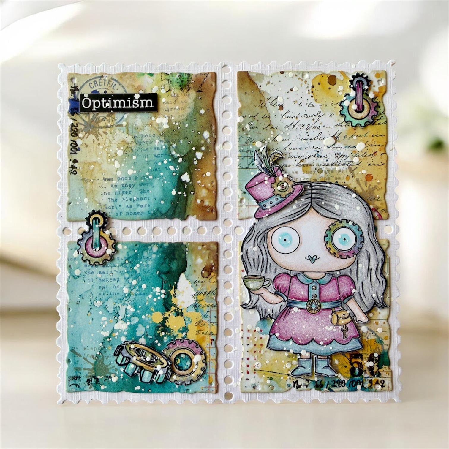 Janet Klein Steam & Wonder stempelbundle A7 – 5 sett + plakat