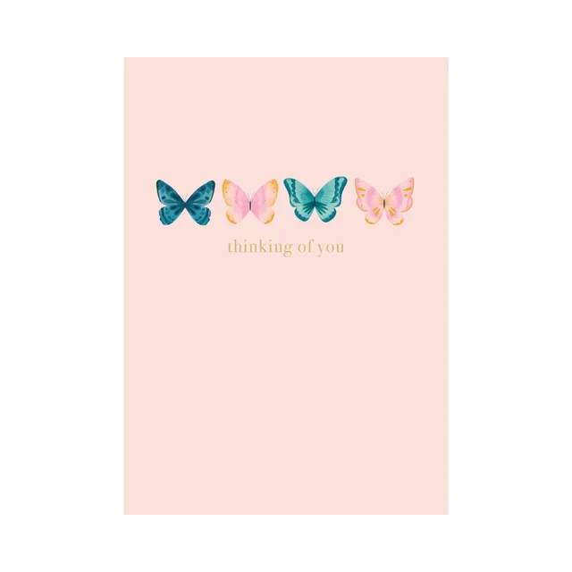 KaiserCraft Thinking Of You 4 Butterflies gratulasjonskort 13x18 cm