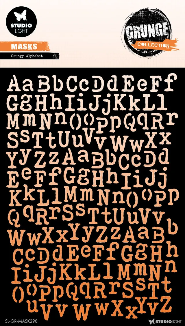Studio Light Grunge Grungy Alphabet sjablong bokstaver