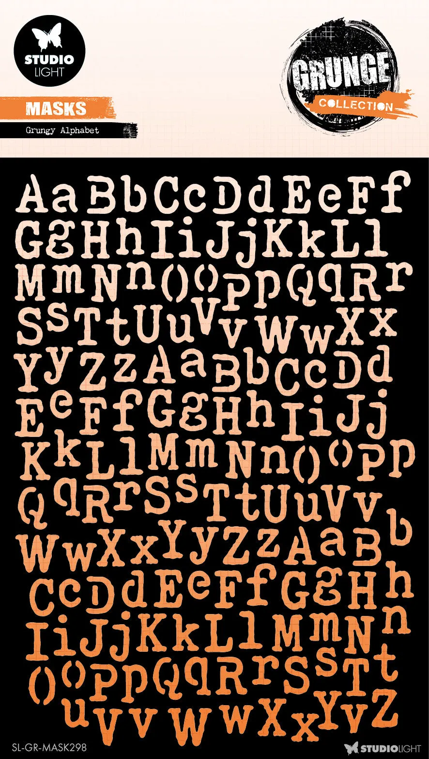 Studio Light Grunge Grungy Alphabet sjablong bokstaver