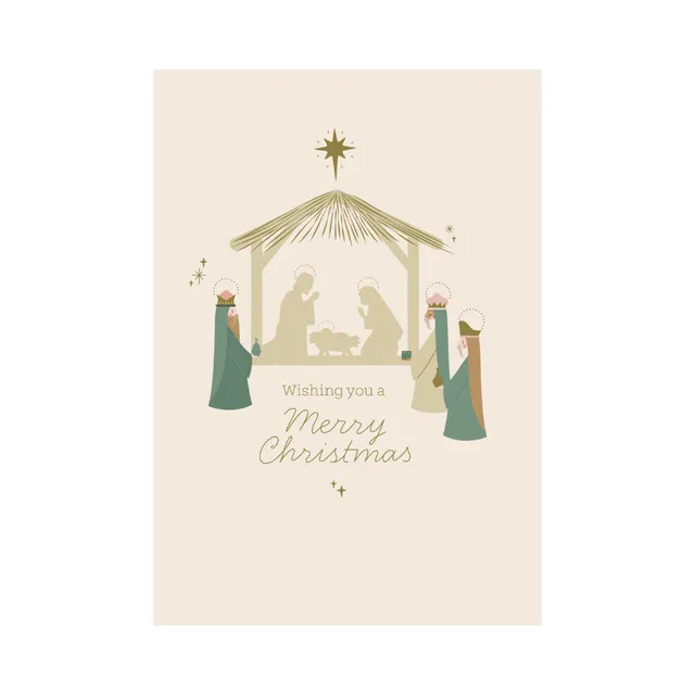 KaiserCraft Christmas Nativity julekort med konvolutt