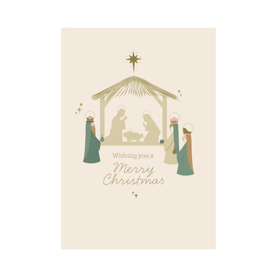 KaiserCraft Christmas Nativity julekort med konvolutt