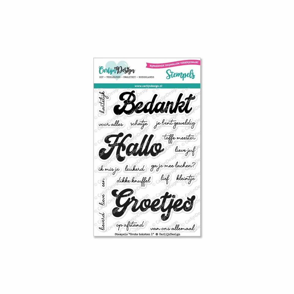 CarlijnDesign Grote teksten 1 CDST-0049 stempel A6