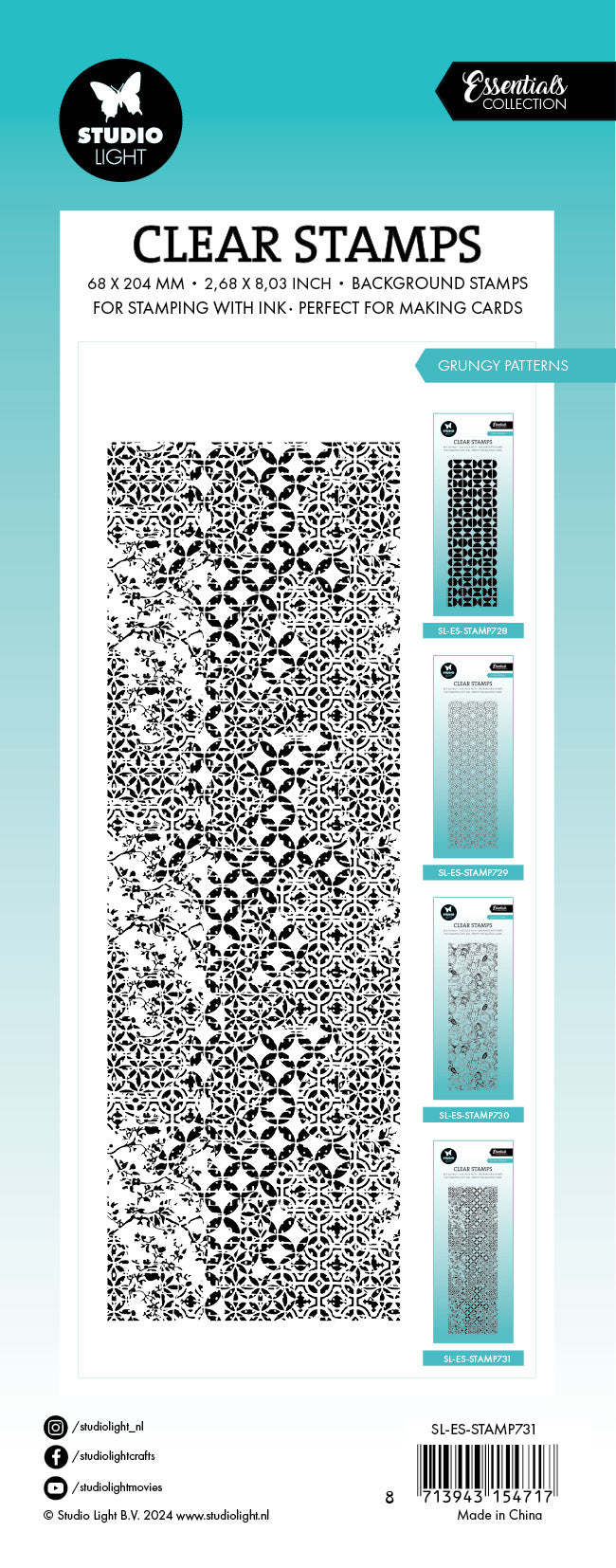 Studio Light Essentials Grungy Pattern clear stamp grunge