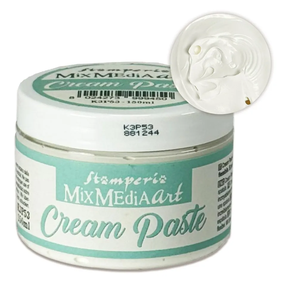 Stamperia Cream Paste strukturpasta hvit 150ml matt