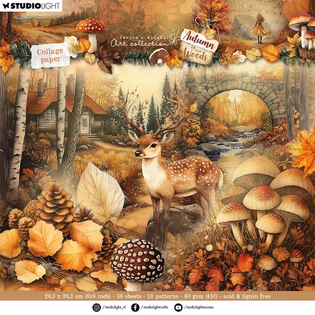 Studio Light Jenine Mindful Art Autumn Woods papirblokk 36 ark
