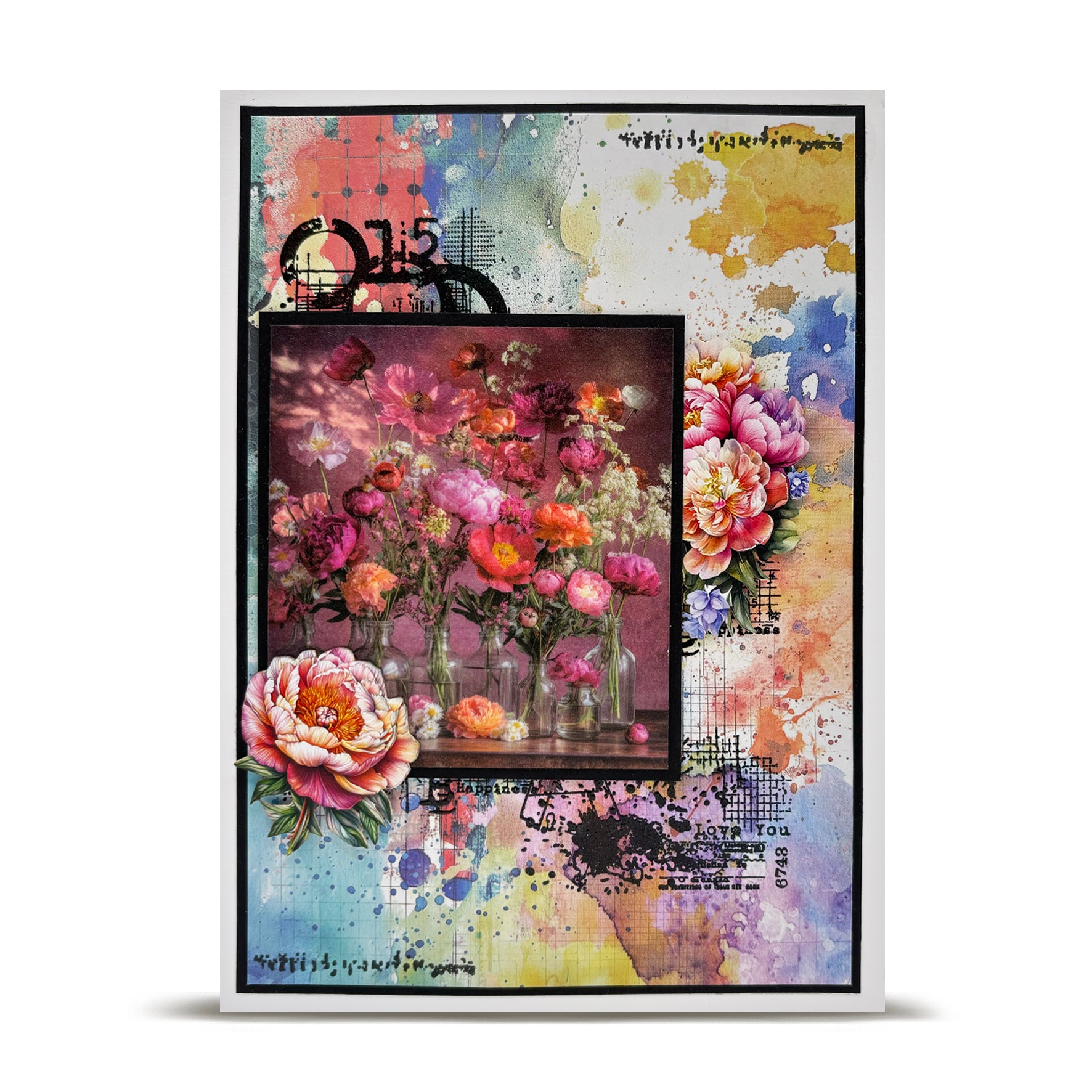 AALL & Create PA-41 Colour Me Floral designpapir A5 10 ark dobbeltsidig