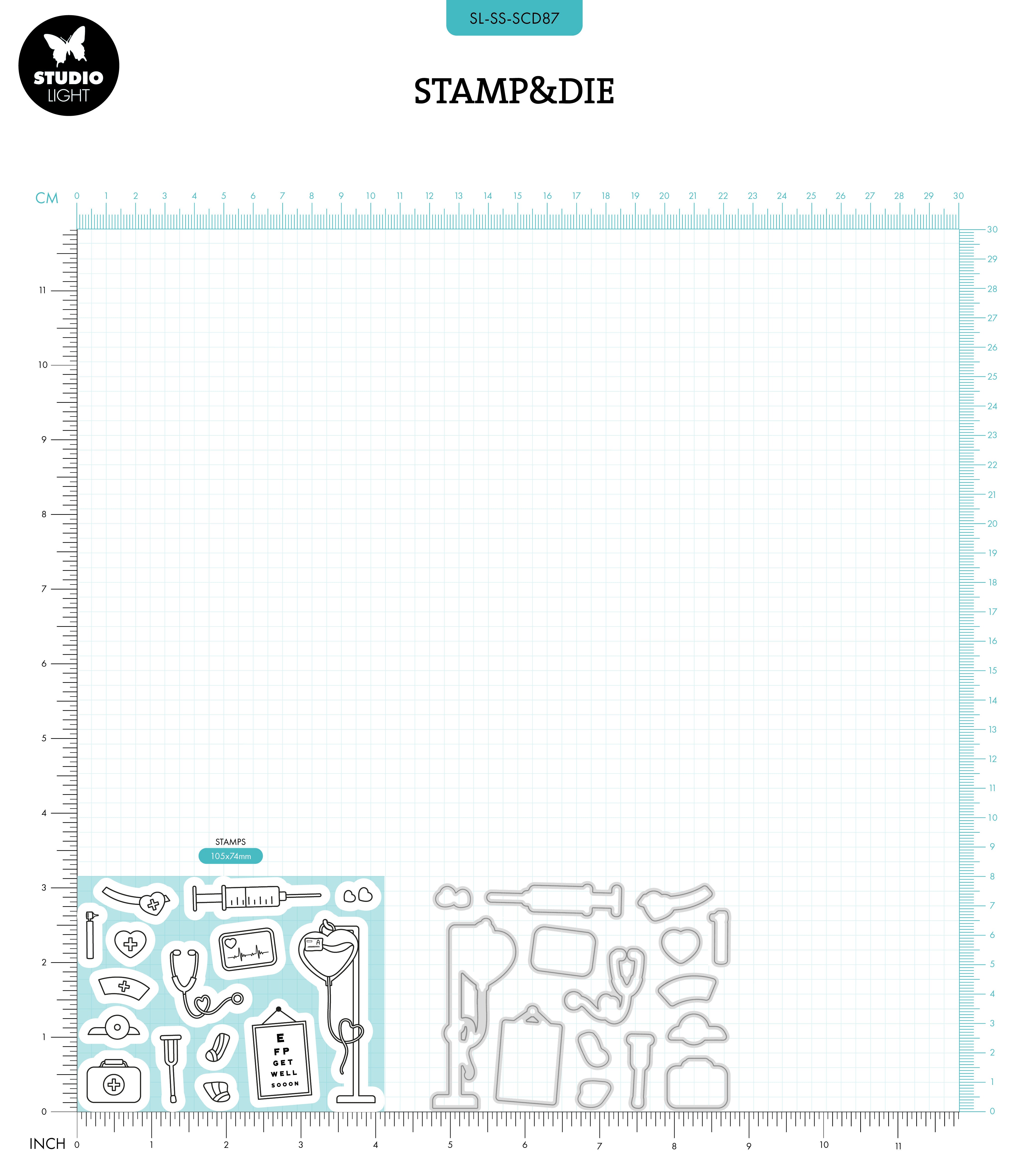 Studio Light Sweet Stories Hospital stempel og dies god bedring