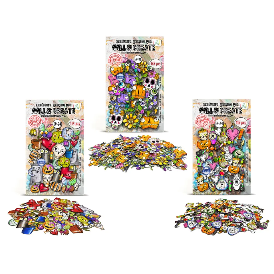 AALL & Create Skulls & Spells ephemera bundle halloween 3 pk