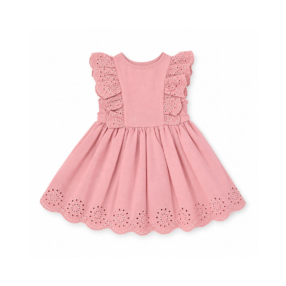 KaiserCraft Salty Toes Baby Broderie Jersey Mix kjole rosa 2-delt